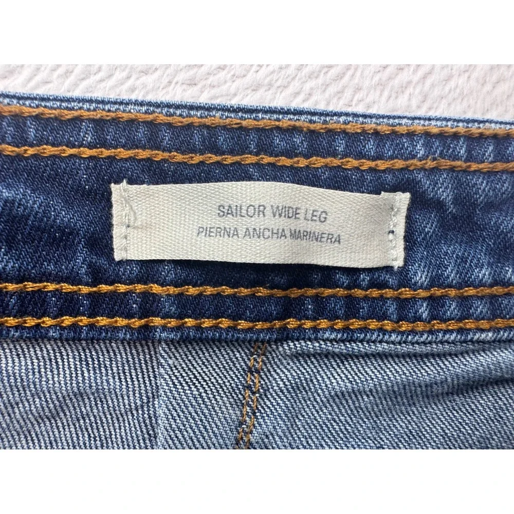 Universal Thread Womens Sailor Wide Leg Jeans Blue Denim High Rise Size 14R